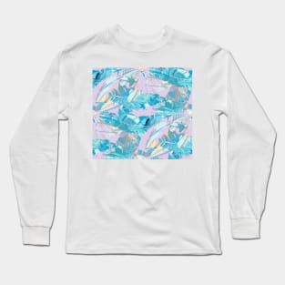 Feathers Tropical Repeat Pattern Long Sleeve T-Shirt